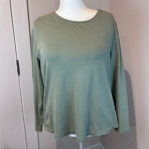Croft & Barrow Woman Stretch Sage Green Long Sleeve Top Plus Size 2X
